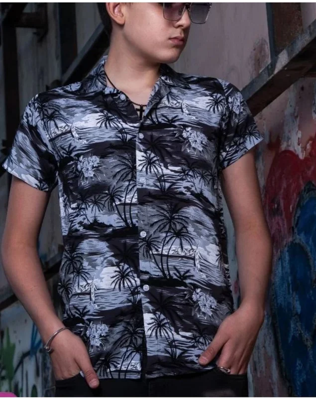 پیراهن بچه گانه پسرانه مدل هاوایی با تنخور شیک کد 231